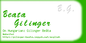beata gilinger business card